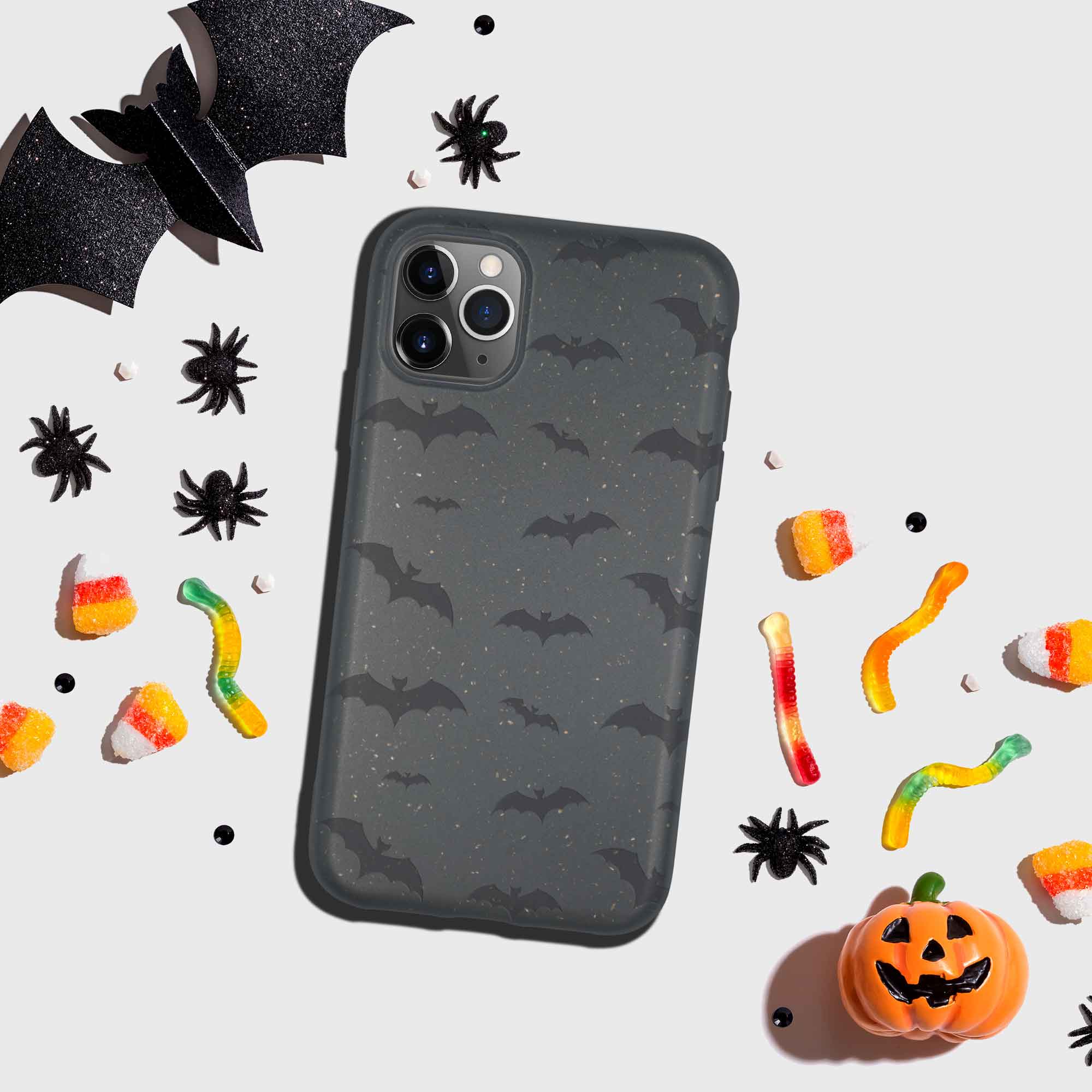 Bats Halloween Biodegradable Phone Case - Black-2
