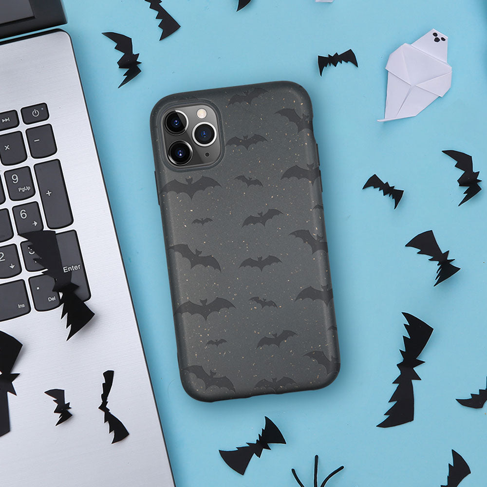 Bats Halloween Biodegradable Phone Case - Black-1
